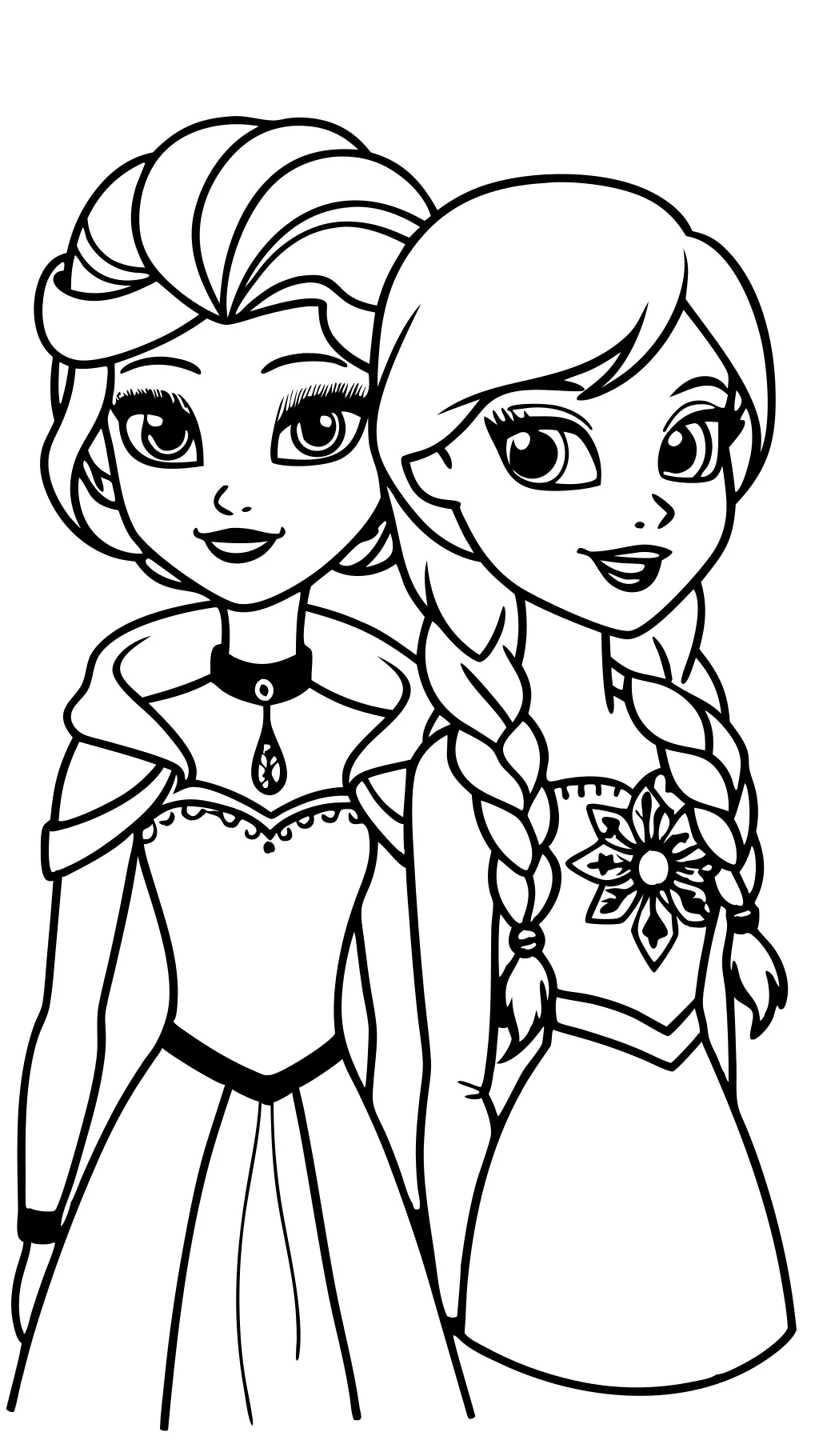 anna elsa coloring pages